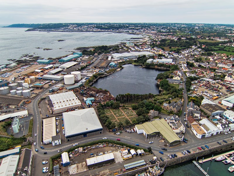 Aerial view of Church and surrounding area